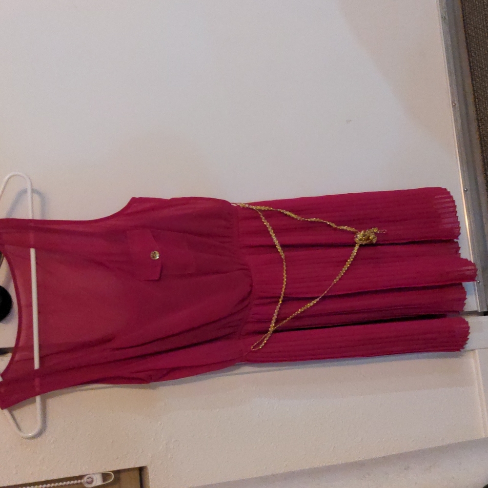 Sheer dress with lining & belt